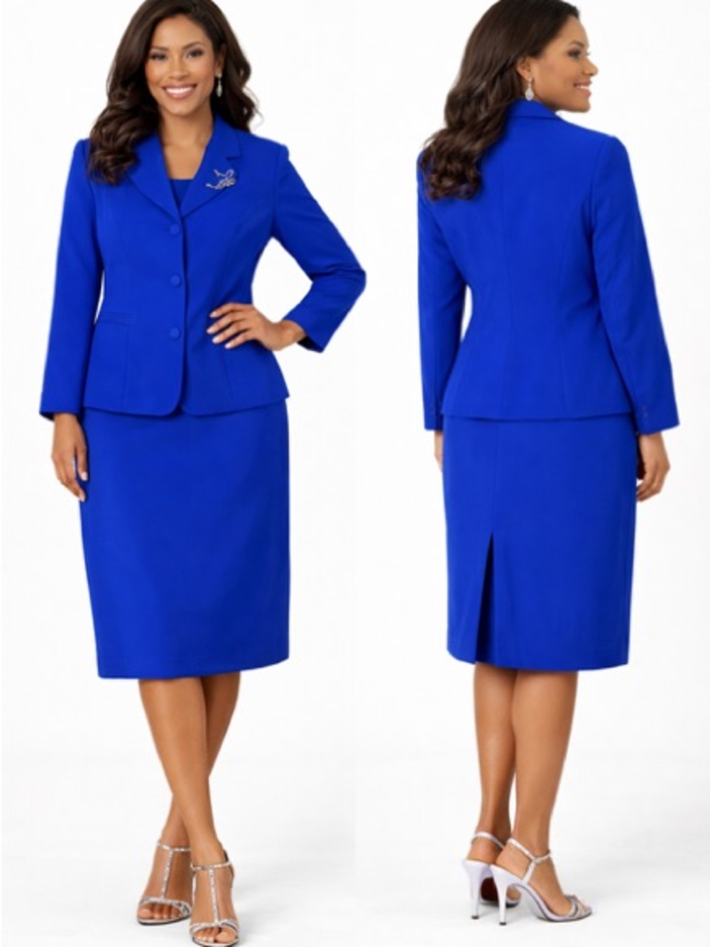 Giovanna Signature Cobalt Blue Three Piece Skirt Set.